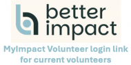 better impact volunteer log in icon on volunteer website page